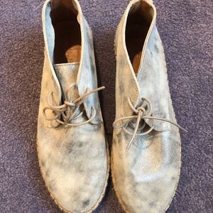 Silver Distressed Fred Segal Lace Up Dress Shoes
